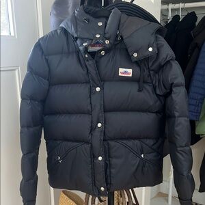 Black Puffer Jacket with Logo